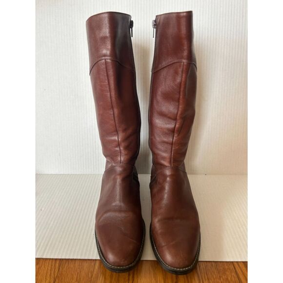 Fatte a mano Cognac Brown Leather Riding Boots Size 38.5 Made In Italy 8 - Picture 2 of 14